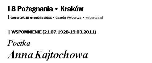 Gazeta Wyborcza Kraków, 15 IX 2011